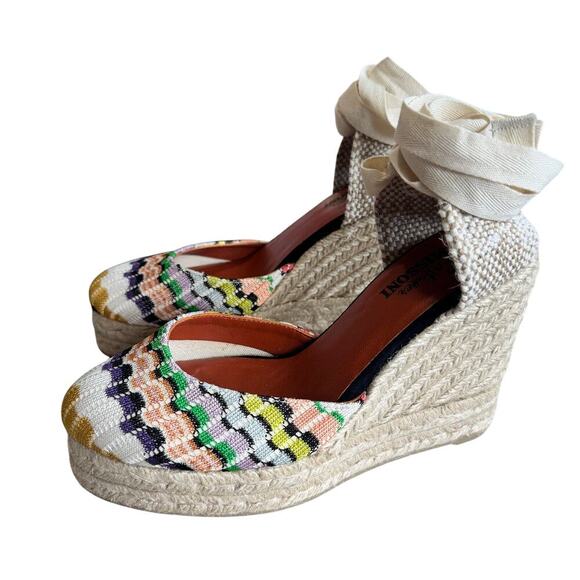 Missoni x CASTANER Carina chevron wedge espadrilles Size 6 Multicolor - Picture 6 of 13